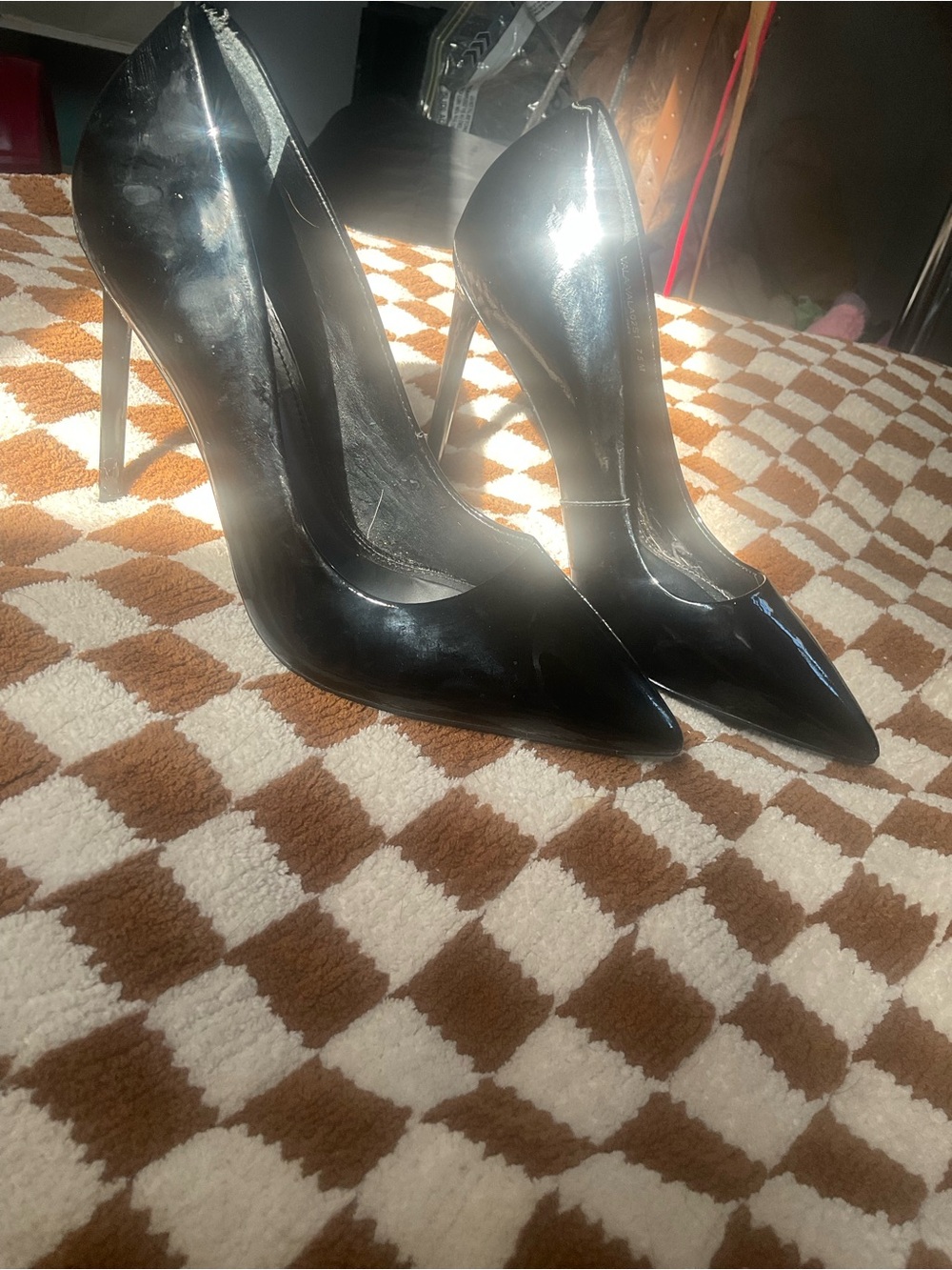 Steve Madden Black Patent Pointed Stiletto Heels
